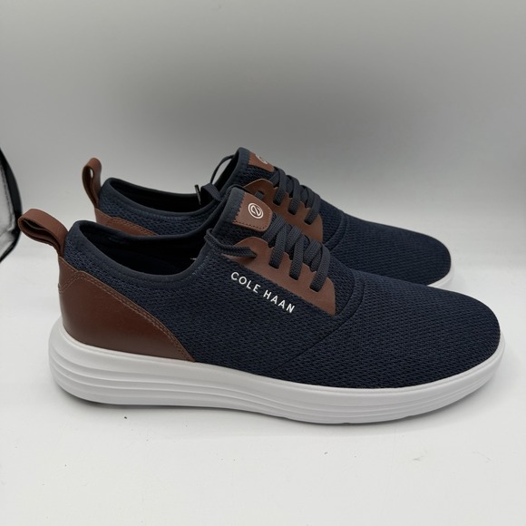 Cole Haan GrandSport Journey Shoes Mens Sz 12 M Navy Blue Knit Sneakers‎ C32582